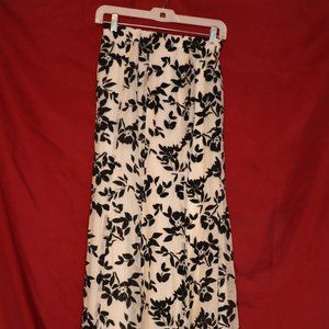 cream and black flower formal skirt